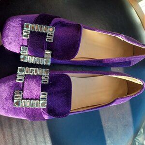 **Sold** Purple Velvety Loafers